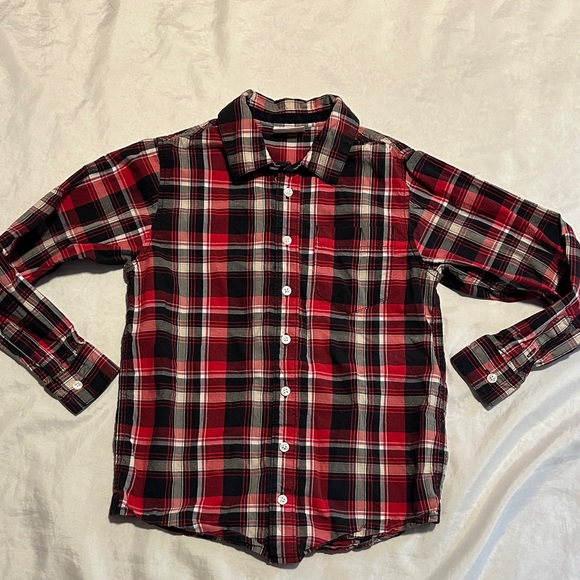 Hanna Andersson Plaid Button Down Short Sz 10 - Picture 1 of 5
